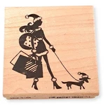 Rubber Stampendous Wooden Mounted Handle Sassy Silhouettes Christmas Craft. Fixed Price $24.99.