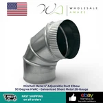 6" Adjustable Duct Elbow 90 Degree Hvac Galvanized Sheet Metal 26-GAUGE. Fixed Price $25.99.