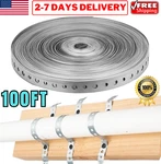 100' Galvanized Metal Pipe Strap W/ Holes Hanger Support Duct Band Fastener. Fixed Price $36.99.