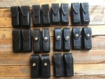 Tex Shoemaker Black Leather Police Duty Double Magazine Carrier For Glock 19 23. Fixed Price $48.00.
