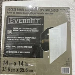 229 976 Everbilt 14X14" Adjustable Spring Loaded Plastic Access Panel New. Fixed Price $14.00.