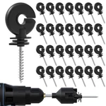 30 Pcs Black Electric Fence Insulator Screw-in Ring Post Wood. Fixed Price $25.96.