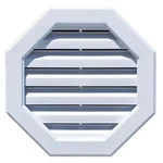 Novik Octagon Gable Vent 17.5 In White Polypropylene Exterior Wall Durable. Fixed Price $39.87.