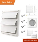 High-impact 6-INCH Outdoor Dryer Vent Cover With Louvered Design Stabilized. Fixed Price $47.99.