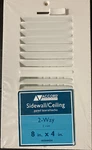 Accord White Aluminum Sidewall Ceiling Vent Way #69438 New X 4(ABSWWH284). Fixed Price $10.80.