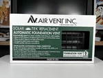 Air Vent Inc Rabl Black Solar Tek Replacement Automatic Foundation 9.5 X 17. Fixed Price $24.95.