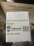 Tjernlund BD-4 Spring Return Backdraft Damper For 4" Ducts. Fixed Price $17.99.