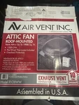 Air Vent Inc. Attic Fan, Roof Mounted (RV28WW. Fixed Price $19.00.