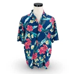 Vintage Paradise Found For Ll Bean Mens Xl Hawaiian Shirt Blue Pink Floral. Fixed Price $34.99.