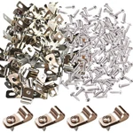 100 Pcs Fence Wire Clamps With Screws, Stainless Steel Clips Mount. Fixed Price $14.01.