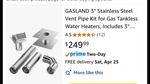 Gasland 3 Stainless Steel Vent Pipe Kit. GSVP70T New. Fixed Price $145.00.