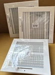 Lot Of 3 White Metal Square Vent Covers 10X10 In Hvac Height K110M0808-0004. Fixed Price $24.00.