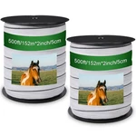 Wowangce Pcs Poly Tapes For Electric Fence Horse 500FT X 2IN, White. Fixed Price $149.49.