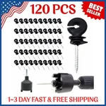 120 Pcs Electric Fence Insulators Screw Ring For Wood Post Farm Heavy... Fixed Price $28.99.