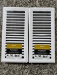 (2) Imperial Steel Painted Floor Registers 4" X 10" Rectangular Louvered Design. Fixed Price $20.50.