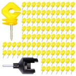 100 Pcs Yellow Screw-in Insulators For Electric Fence Wood Post And Free. Fixed Price $45.99.
