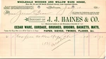 1891 J Haines Cedar Ware Cordage Brushes Brooms Baskets Mats Baltimore. Fixed Price $15.00.