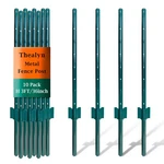3FT Fence Posts Pack Of 10 Sturdy Metal Thealyn Step-in Stakes. Fixed Price $59.99.