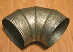 8" 90 Galvanized 27 Gauge Adjustable Sheet Metal Elbow - Hvac Ductwork. Fixed Price $8.00.
