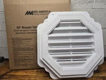 Mid-america 22" Octagon Gable Vent With Screen Color Number 117 White New. Fixed Price $29.99.