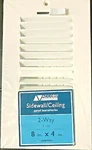 New Accord #69438 Sidewall / Ceiling 2-WAY 8" X 4" White Steel Register Vent. Fixed Price $9.89.