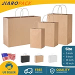 Kraft Paper Bags With Handles Party Shopping Gift Bulk Brown White Black. Fixed Price $150.99.