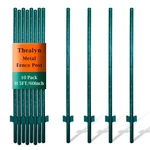 Thealyn 4.8FT Fence Posts, Pack Of 10 Sturdy Metal U-posts & Step-in Stakes.... Fixed Price $84.56.