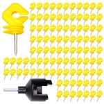 100 Pcs Yellow Screw-in Insulators For Electric Fence Wood Post And Free. Fixed Price $45.99.