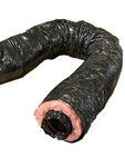 4" 25' Insulated Flex Duct R-6.0 Black Jacket Fiberglass Insulation Hvac Hose. Fixed Price $48.95.