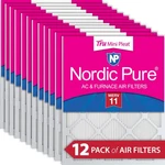 16X20X1 (15 1/2X19 1/2) Nordic Pure Tru Mini Pleat Merv 11 Air Filters 12 Pack. Fixed Price $102.99.