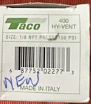 Taco Hy-vent 400 1/8" Npt 150 Psi Automatic Air NEW68775202273. Fixed Price $15.95.