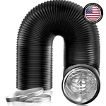 3" 8FT Flexible Insulated Duct Hose With Clamps Quiet, Durable, Lightproof. Fixed Price $19.94.