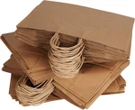 Paper Shopping Bags 100 Natural Kraft 16" X 12 1/2" Gift Merchandise Handles. Fixed Price $52.99.