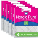 16X20X1 (15 1/2X19 1/2) Nordic Pure Tru Mini Pleat Merv 13 Air Filters Pack. Fixed Price $62.99.