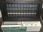 Air Vent Rmbl Manual Black Heavy Duty Plastic Foundation 10 X 18 W. Fixed Price $35.00.