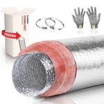 8 Inch Insulated Flexible Duct, 25 Feet Long, R6.0 Insulation, Aluminum Hose,.... Fixed Price $100.99.