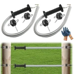 16.4 Ft 2-SET Electric Fence Gate Kit Spring Loaded Handles With Tension Sp.... Fixed Price $31.67.
