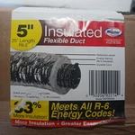 New Master Flow In. 25 Ft. Insulated Flexible Duct R6 Silver Jacket #0147. Fixed Price $40.00.