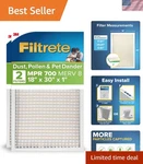 18X30X1 Furnace Filter, Mpr 700, Merv 8, Tough On Pollen, Easy Airf.... Fixed Price $56.91.