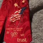 Gospitality Red American Flag Patriotic In God We Trust Men's Necktie. Fixed Price $15.99.
