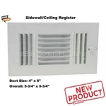 Air Register 4" X 8" Duct Size Wall Ceiling White 3-WAY Ac Conditioning Heat New. Fixed Price $15.94.