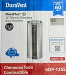 Duravent Duraplus 12" Stainless Steel Chimney Pipe Inch Diameter 6DP-12SS Open. Fixed Price $39.99.