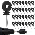Nqn 30 Pcs Black Electric Fence Insulator Screw-in Ring Post .... Fixed Price $28.87.