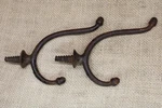 2 Old Coat Hooks Turn Screw School Farm House Acorn 1850S Vintage Cast Iron. Fixed Price $31.20.