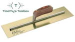 Kraft Tool 16"X5" Elite Series Star Golden Stainless Steel Trowel Wood Handle. Fixed Price $84.00.