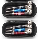 ( 6PACK ) 4.3" Long Metal Lay Flat Tobacco Smoking Hand Pipes With Caps Lids. Fixed Price $15.99.